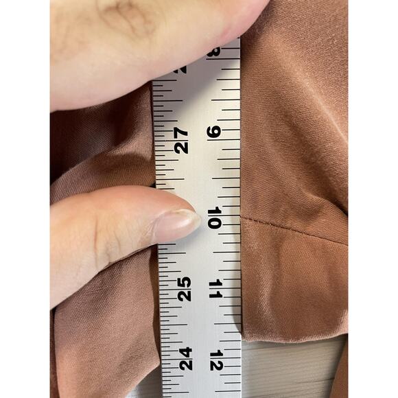 Express Pants Womens 8R Brown Straight Mid Rise Stretch Chino Dress Work Ankle - Picture 5 of 11